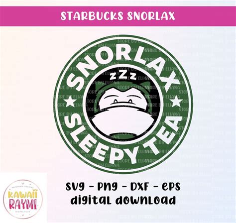 Snorlax svg, snorlax sleep tea svg, starbucks snorlax pokemon svg, instant download, cricut