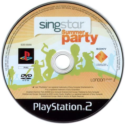 SingStar: Summer Party (2008) PlayStation 2 box cover art - MobyGames