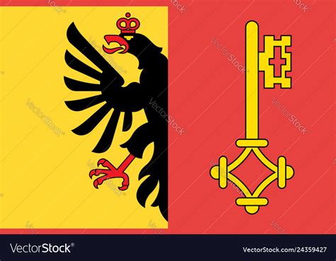 Flag republic and canton geneva in Royalty Free Vector Image