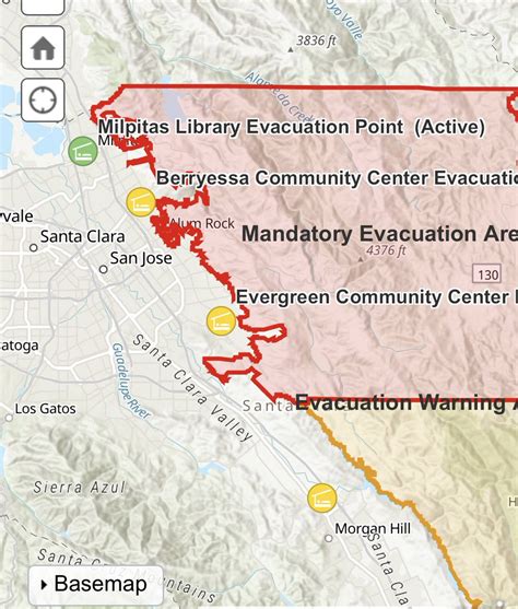 Santa Clara County Fire Evacuation Map