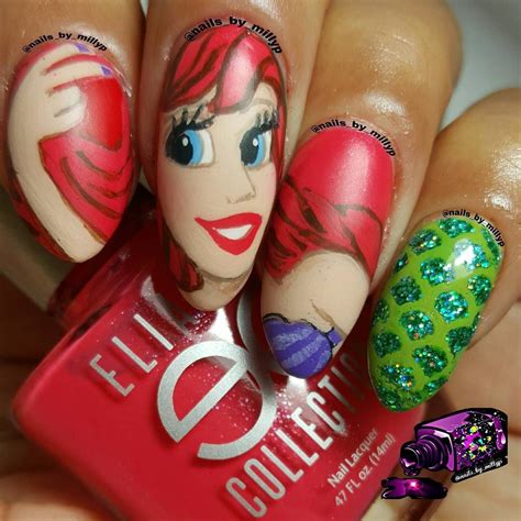 Stiletto Nails Inspired by Disney's "The Little Mermaid" Nail Polish Designs, Nail Art Designs ...