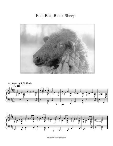 Baa, Baa, Black Sheep Sheet music for Piano | Download free in PDF or MIDI | Musescore.com