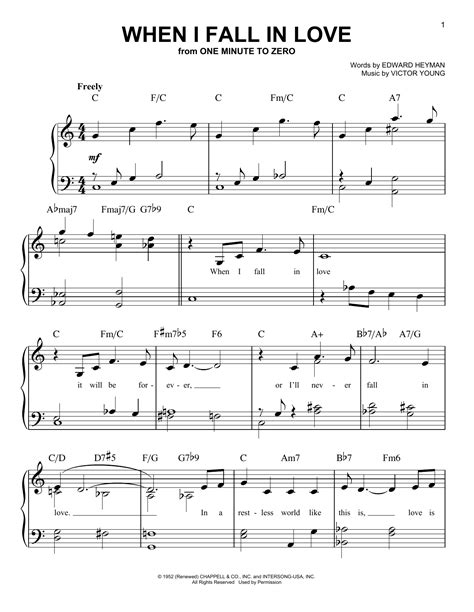 Nat King Cole When I Fall In Love Sheet Music Notes, Chords | Sheet ...