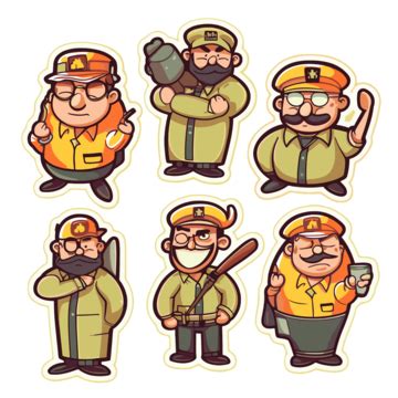 Postal Worker Cartoon Characters Isolated On Yellow Background Clipart ...