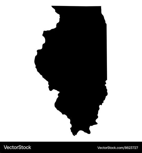 Map of the us state of illinois Royalty Free Vector Image