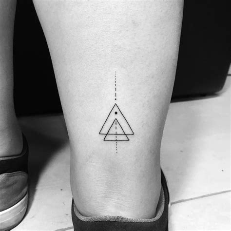 60 linear triangle tattoo art design ideas Line Art Tattoos, Mini ...