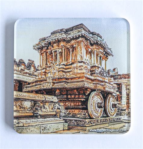 Stone Chariot Hampi Acrylic Coaster - The Heritage Art