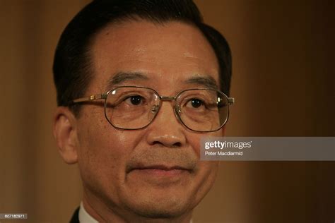 Close-up of Chinese Premier Wen Jiabao during a press conference at ...