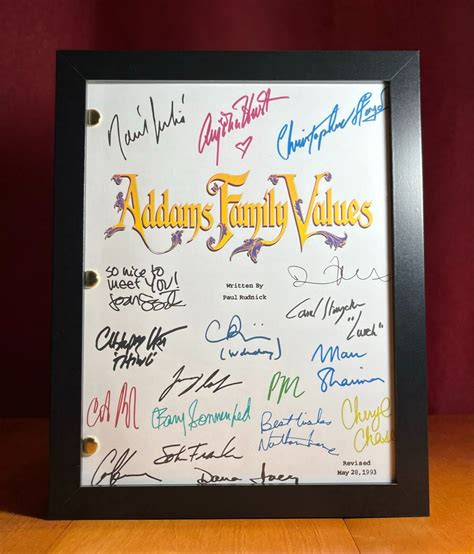 Addams Family Values Script Cast-Signed- Autograph Reprints- 123 Pages ...