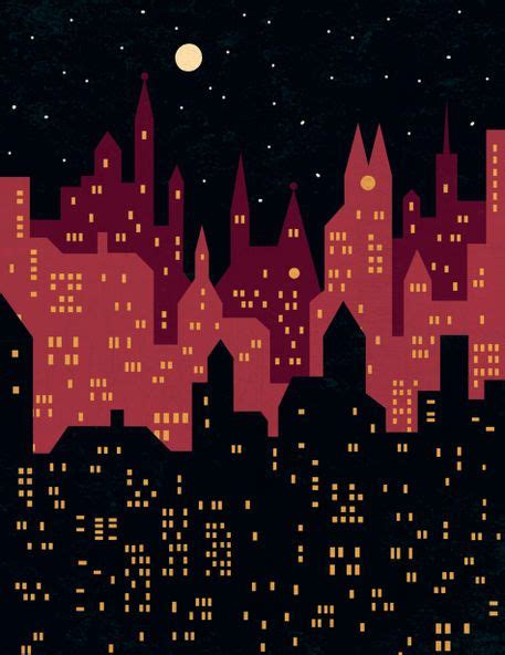 Big City Night Lights | City drawing, Night illustration, Night art