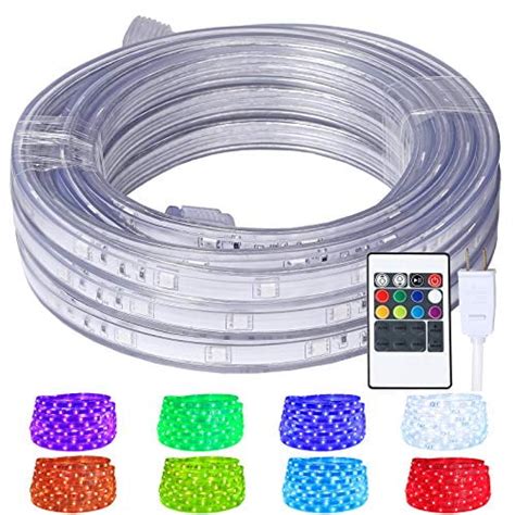 Led Rope Lights, 16.4Ft Flat Flexible Rgb Strip Light, Color Changing, Waterproof For Indoor ...