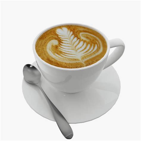 Cappuccino coffee cup 3D model - Download Free 3D models