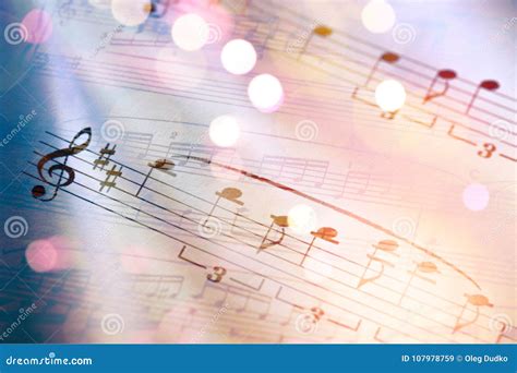 Sheets with Music Notes, Close-up View Stock Image - Image of black, page: 107978759