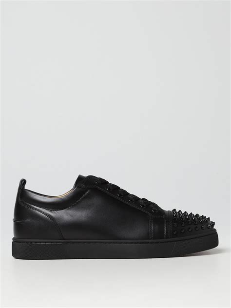 CHRISTIAN LOUBOUTIN: Louis Junior Spikes sneakers in leather - Black | Christian Louboutin ...