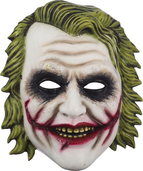 DC The Dark Knight Joker Plastic Mask, Green/White, One Size, Wearable ...