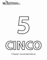 Spanish Number Five Coloring Page  A Free Printable sketch template