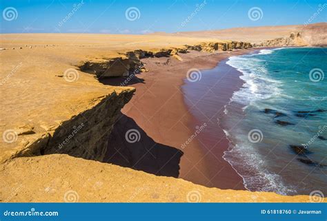 Red Beach in Paracas Natural Reserve, Peru Stock Photo - Image of horizontal, pacific: 61818760