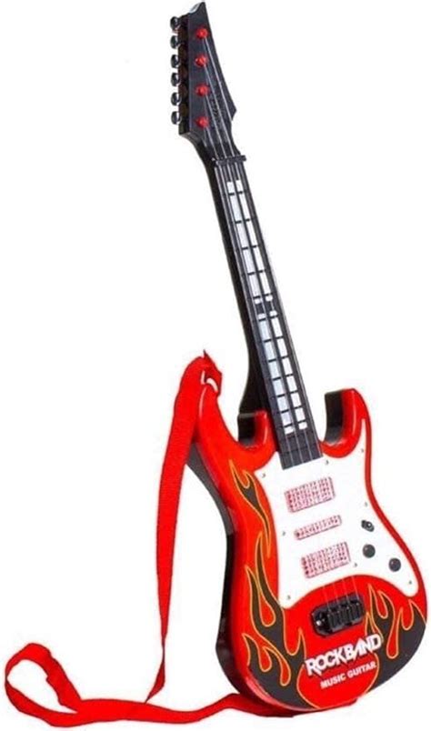 Buy KINDRED Red Guitar, Battery Operated Musical Instruments Guitar Toys and Lights Rock Band ...