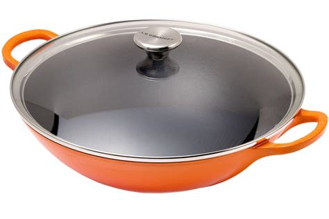 Le Creuset La Fonte émaillée wok 32cm, 3,8L orange | Achetez à prix avantageux chez ...