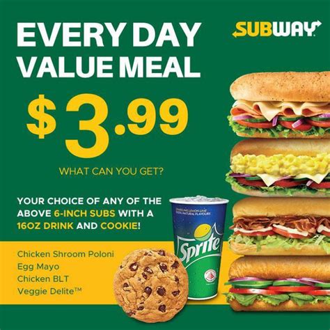 Subway selling S$3.99 Value Combo Meal with 6-inch Sub, Drink & Cookie, redeemable till Nov 30 ...