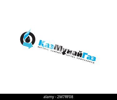 KazMunayGas, rotated logo, white background Stock Photo - Alamy