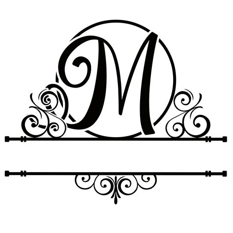 Letter M Split Monogram Digital File - Etsy Australia