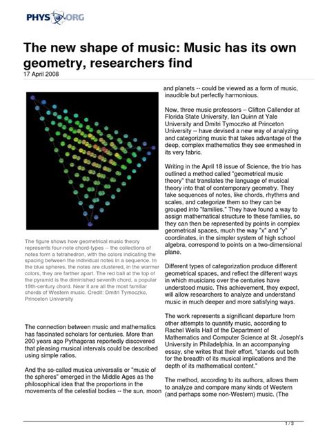 The New Shape of Music: Music Has Its Own Geometry, Researchers Find ...