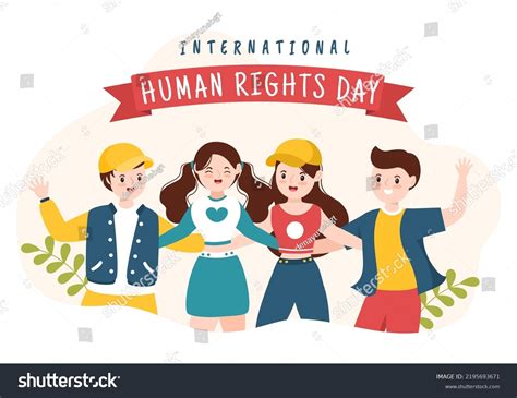 Human Rights Day Template Hand Drawn Stock Vector (Royalty Free ...