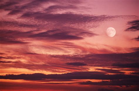 Sunset With Moon Photograph by Anthony Ise