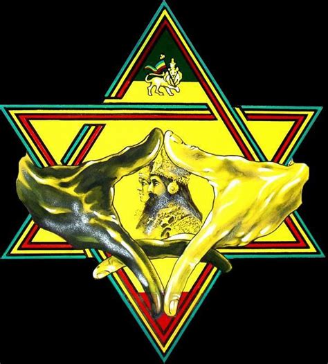 Haile Selassie+Empress framed by Star of David | Rasta art, Reggae art ...