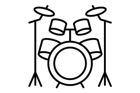 Drum Kit Outline Icon Graphic by Mahi Icons · Creative Fabrica