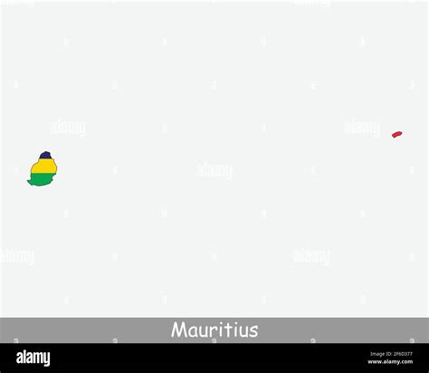 Mauritius Map Flag. Map of the Republic of Mauritius with the Mauritian ...