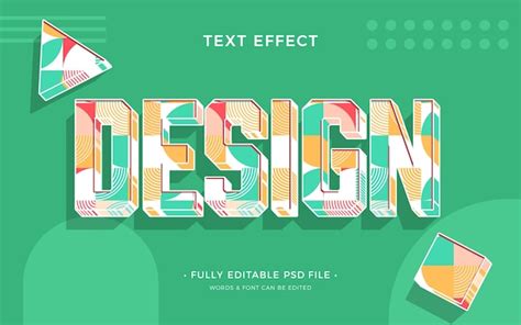 Premium PSD | Geometric shapes design text effect