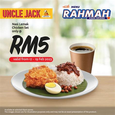 Giant Uncle Jack Menu Rahmah Nasi Lemak Chicken Set only RM5 Promotion ...