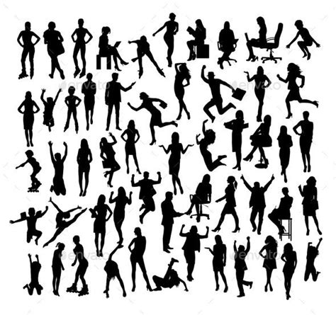 People and Activity Silhouettes | Silhouette people, Silhouette ...