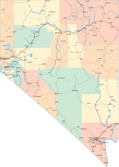 Printable Map of State Map of Nevada, State Map – Free Printable Maps ...