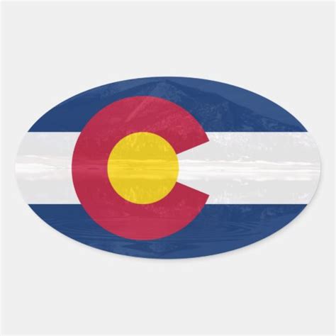 Colorado flag with mountain background sticker