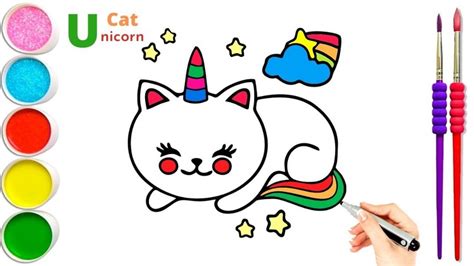 How to Draw a Unicorn Cat????, Cat Unicorn with Drawing for Kids, Draw Easy Cat |Art Gallery