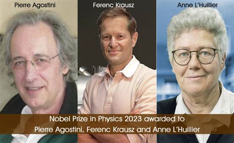 Nobel Prize in Physics 2023 awarded to Pierre Agostini, Ferenc Krausz ...