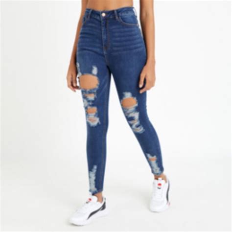 Redbat women's dark wash regular rise skinny jeans offer at Sportscene