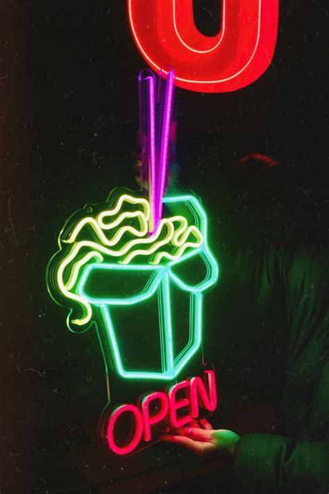 Wok in Box LED Neon Sign Chinese Noodles Night Light Food - Etsy | Neon signs, Led neon signs, Neon