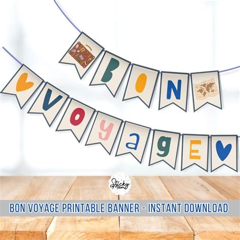 a banner with the words bon voyage on it