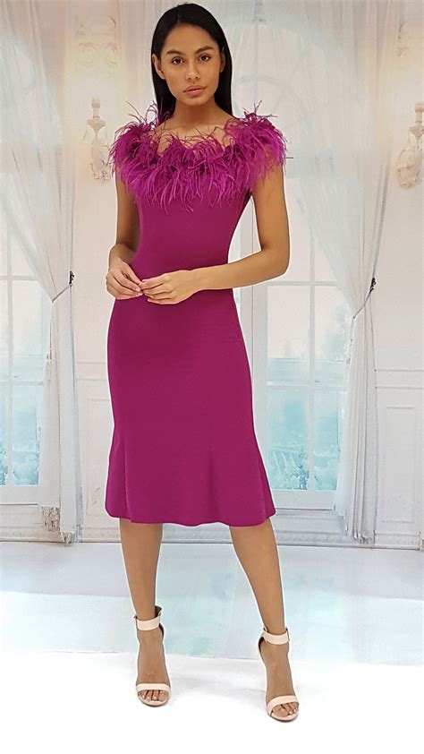 Magenta Marabou Dress 8, 10, 18 - Dressy Dresses