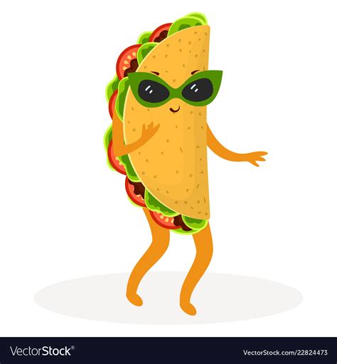 Cartoon cute taco Royalty Free Vector Image - VectorStock