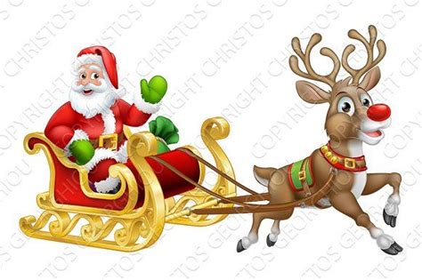 Santa Claus Christmas Reindeer | Santa claus pictures, Santa claus drawing, Christmas sled