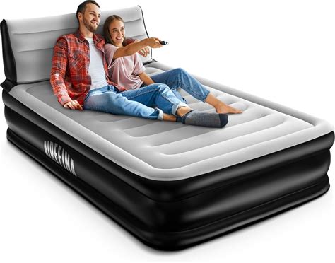 Amazon.com: EKEPE Inflatable Queen Air Mattress with Headboard, 18 Inch ...