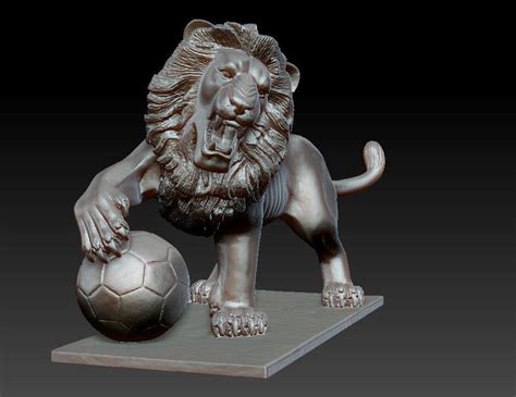 Lion Sculpture 3D model 3D printable | CGTrader