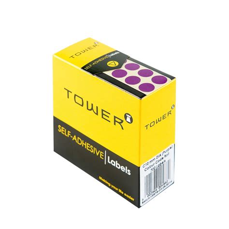 round colour code labels - 10mm - purple - 700 pack | Dot Office National
