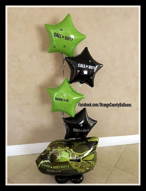 Call of Duty personalized balloon decor. www.facebook.com/OrangeCountyBalloons | Decoracion de ...