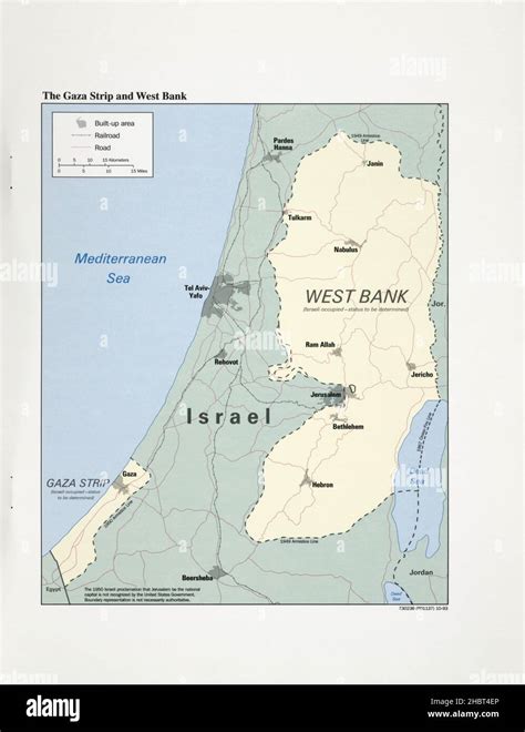 Map of the Gaza Strip and the West Bank ca. 1994 Stock Photo - Alamy